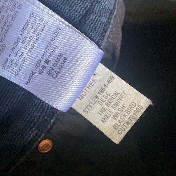 MOTHER THE RASCAL ANKLE SNIPPET IN BLACKBIRD HI RISE STRAIGHT LEG ANKLE SZ 27 - Picture 9 of 16